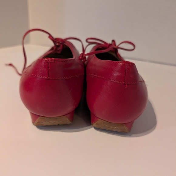 Trotters Red Ballet Style Red Leather Wedge Shoes Sz. 8WW - Picture 11 of 14